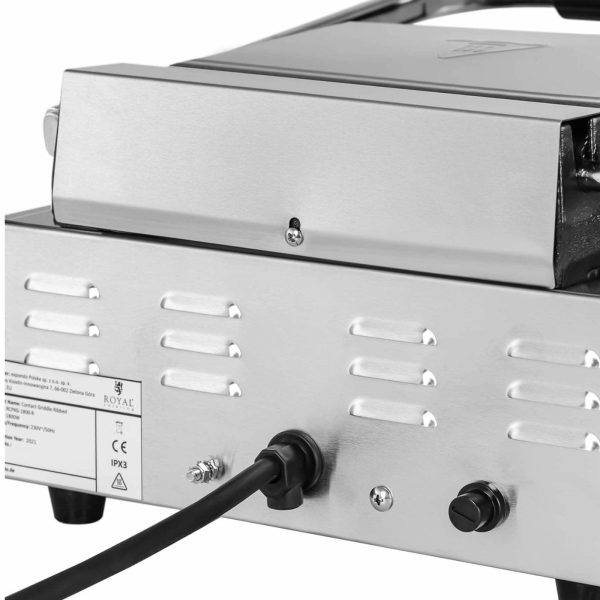 Kontakta grila elektriskā plāksne gluda un rievota 23 x 22 cm 1800 W