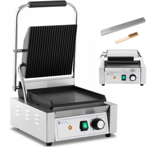 Kontakta grila elektriskā plāksne gluda un rievota 23 x 22 cm 1800 W