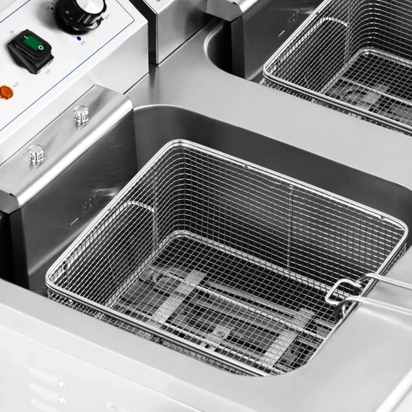 Divkāršs bezmaksas elektriskais fritieris ar 400 V 10000 26 L skapī