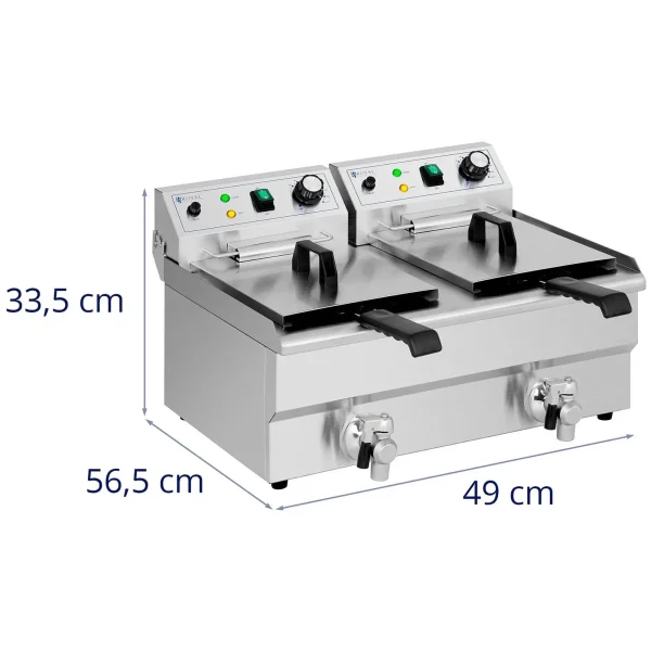 Divkāršās ķembris Double Fryer 2 x 11 l 6000 W