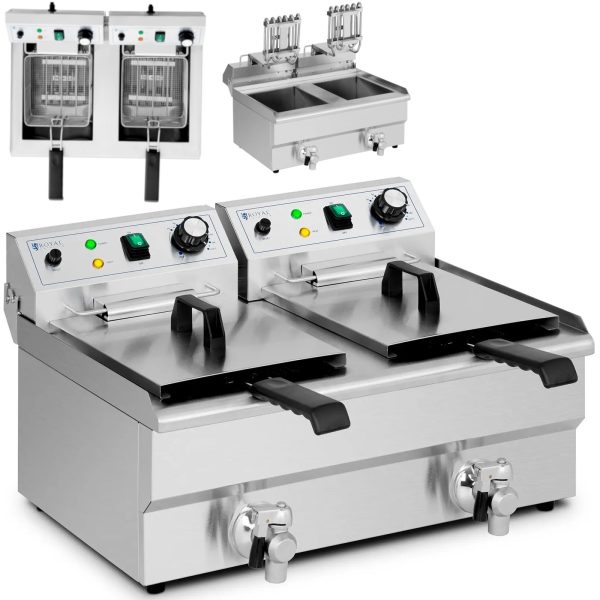 Divkāršās ķembris Double Fryer 2 x 11 l 6000 W