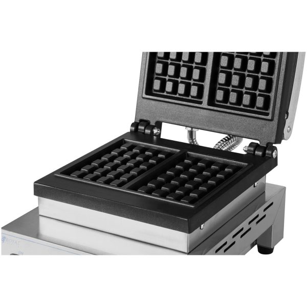 Taisnstūrveida vafeļu dzelzs 2 vafelēm 170 x 210 mm teflon 1500 W