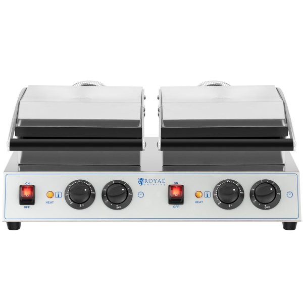 Divkārša taisnstūrveida vafeļu dzelzs 4 Beļģijas vafelēm 2 x 1500 W