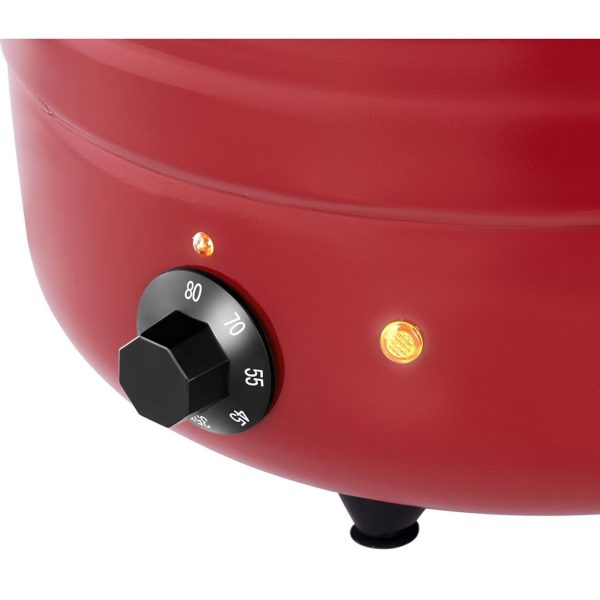 Kociołek termoss elektriskai nerūsējošā tērauda zupai Cool-Touch 400 10 l 35-80c sarkanā krāsā