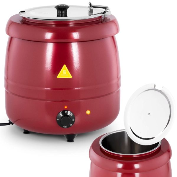 Kociołek termoss elektriskai nerūsējošā tērauda zupai Cool-Touch 400 10 l 35-80c sarkanā krāsā