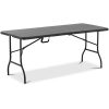 Dārza ēdināšanas galds salocīts līdz 150 kg 1830 x 750 x 740 mm melns