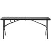 Dārza ēdināšanas galds salocīts līdz 150 kg 1830 x 750 x 740 mm melns