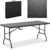 Dārza ēdināšanas galds salocīts līdz 150 kg 1830 x 750 x 740 mm melns
