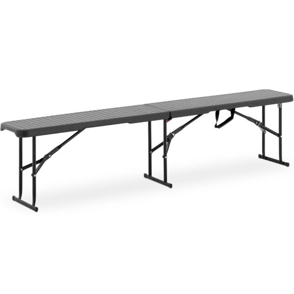 Dārza ēdināšanas stenda salocīšana melna līdz 300 kg 183 x 30 x 43 cm