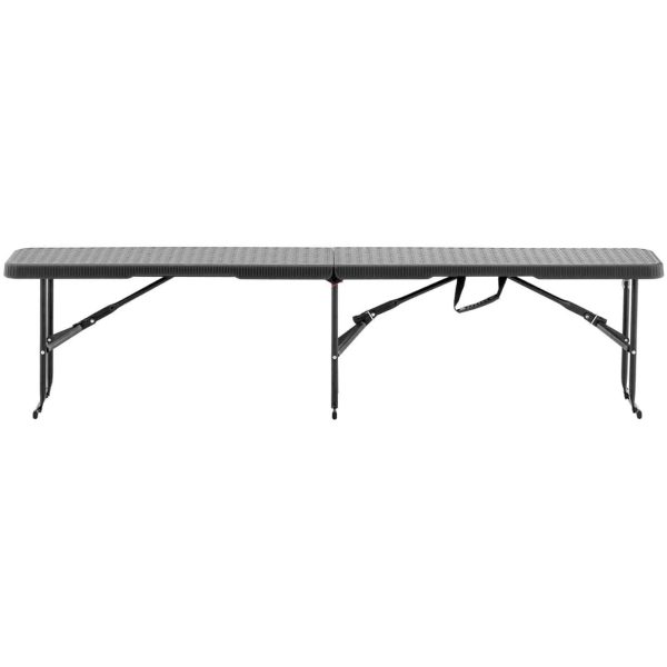 Dārza ēdināšanas stenda salocīšana melna līdz 300 kg 183 x 30 x 43 cm