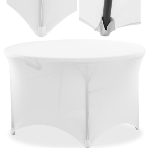 Universāls elastīgs vāks ovālam 150 cm balto tabulu