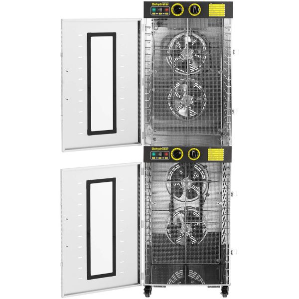Rūpnieciska žāvētājs pārtikas produktiem augļiem 2 kameras 32 režģi 40-90 C 3150 W