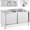 Divu ķemmīšu gastronomijas peldbaseins ar 160 x 60 x 95 cm bīdāmo durvju skapi