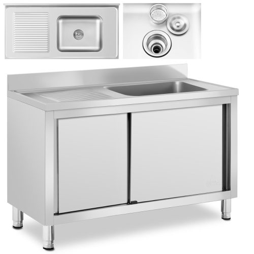 Viens gastronomisks peldbaseins ar skapi ar bīdāmām durvīm pa labi 120 x 60 x 95 cm