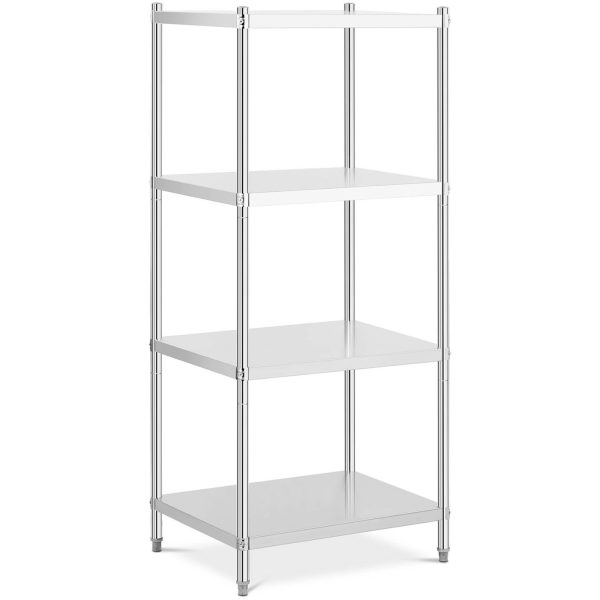 Nerūsējošā tērauda plaukts 4 plaukti 80x60cm augstums 180cm