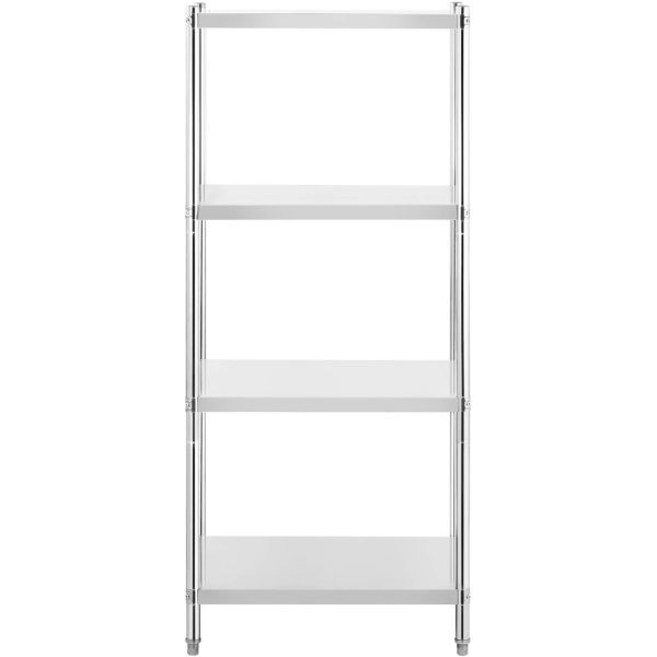 Nerūsējošā tērauda plaukts 4 plaukti 80x60cm augstums 180cm
