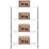 Gastronomijas metāla plaukts līdz 200 kg 120 x 40 x 180 cm