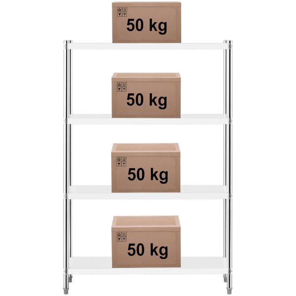 Gastronomijas metāla plaukts līdz 200 kg 120 x 40 x 180 cm