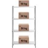 Gastronomijas metāla plaukts līdz 200 kg 100 x 40 x 180 cm