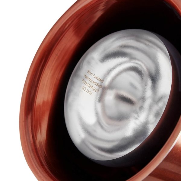 Sildīšanas lampa infrasarkanajiem traukiem, un piekārtā misiņa diametrs 19 cm 250 W