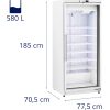 Mrozenic skapis glazēti saldētavas 7 plaukti 580 L 492 W - balts
