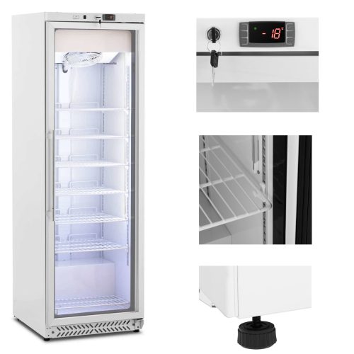 Mrozenic skapis glazēti saldētavas 7 plaukti 380 L 425 W - balts