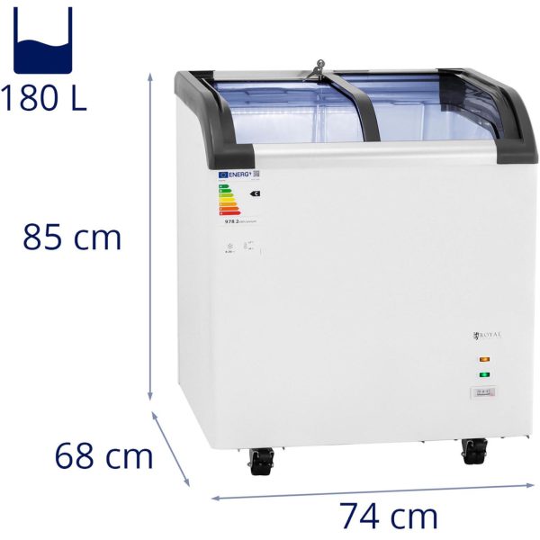 Saldētas -glazētas kastes saldētava 180 l 180 W