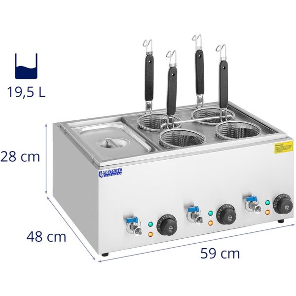 Makaroni mašīna makaronu vārīšanai ar 4 groziem + Gn 1/3 3 x 6,5 l 3000 W