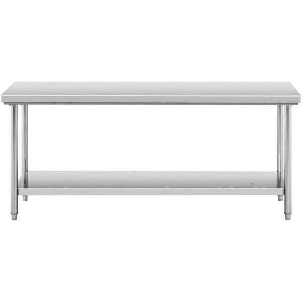 Centrālais gastronomiskais darba galds ar plauktu tēraudu 200 x 60 cm