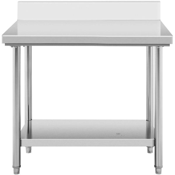 Tērauda sienas galda augšējais galds ar 100 x 60 cm plaukta malu