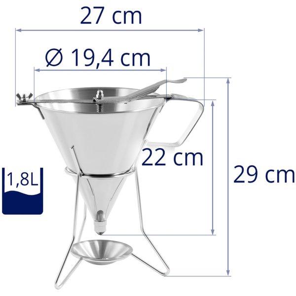 Dispenser piltuves pistole nerūsējošā tērauda + statīva 3 sprauslām 1,8 l