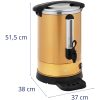 Kafijas alus darītāja tēja ar krāna un pilienu paplāti 14 l 1500 W zelts