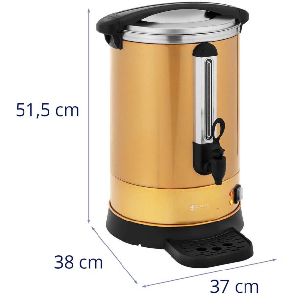 Kafijas alus darītāja tēja ar krāna un pilienu paplāti 14 l 1500 W zelts
