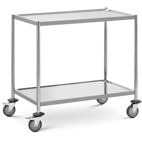 Ēdināšanas viesmīles ratiņi 2 plauktu pasniegšanai 82 x 50 cm līdz 40 kg