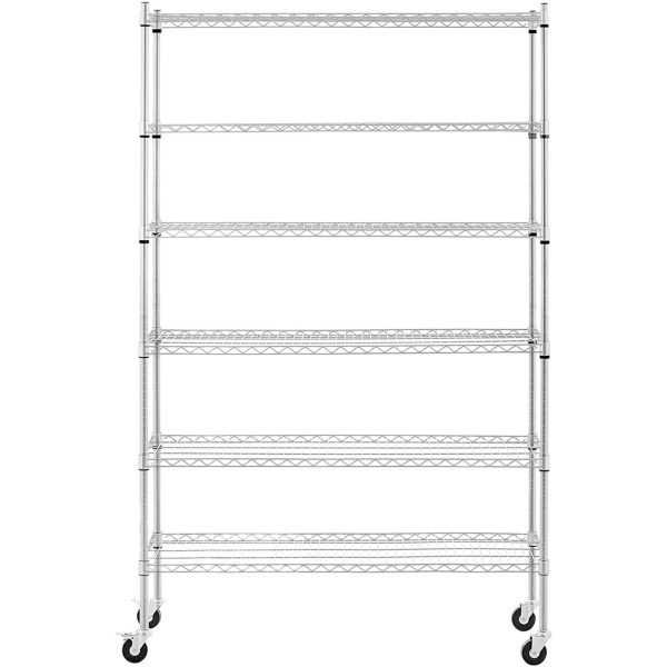 Atvēršanas stiepļu noliktavas plaukts uz riteņiem 6 plaukti līdz 90 kg 120x45x189 cm