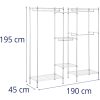 kas paredzēts garderobes skapim 7 plaukti 4 bāri 189 x 45 x 196 cm līdz 210 kg