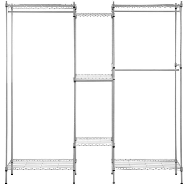 Stiepļu bagāžnieks apģērbam, kas paredzēts garderobes skapim 7 plaukti 4 bāri 189 x 45 x 196 cm līdz 210 kg