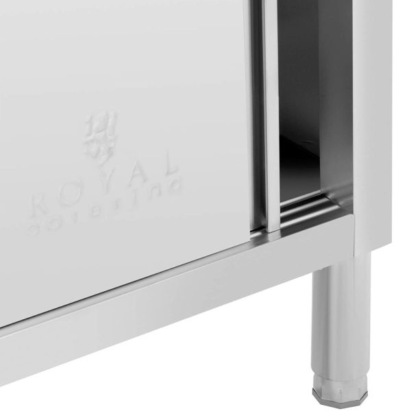 Gastronomijas galds ar skapi ar bīdāmām durvīm tērauda 120 x 50 cm līdz 390 kg