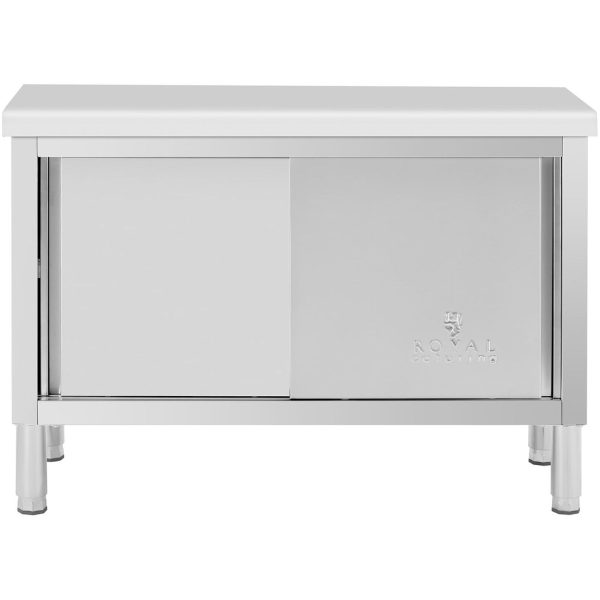 Gastronomijas galds ar skapi ar bīdāmām durvīm tērauda 120 x 50 cm līdz 330 kg