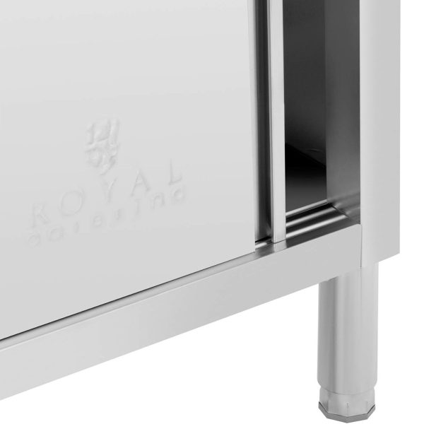 Gastronomijas galds ar skapi ar bīdāmām durvīm tērauda 120 x 50 cm līdz 330 kg