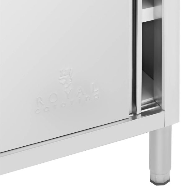 Gastronomijas galds ar skapi ar bīdāmām durvīm tērauda 100 x 50 cm līdz 330 kg