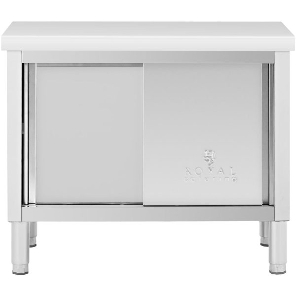 Gastronomijas galds ar skapi ar bīdāmām durvīm tērauda 100 x 50 cm līdz 285 kg