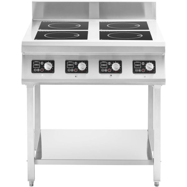 4 -Burnera indukcijas virtuve ar atvērtu bāzi 400 V 4 X 3500 W
