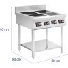 4 -Burnera indukcijas virtuve ar atvērtu bāzi 400 V 4 X 3500 W