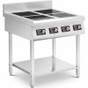 4 -Burnera indukcijas virtuve ar atvērtu bāzi 400 V 4 X 3500 W