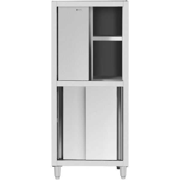Nerūsējošā tērauda uzglabāšanas gastronomiskais skapis. Ierobežotas durvis 120 kg 80 x 50 x 180 cm