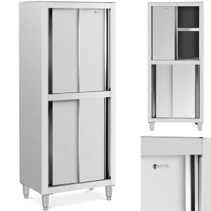 Nerūsējošā tērauda uzglabāšanas gastronomiskais skapis. Ierobežotas durvis 120 kg 80 x 50 x 180 cm