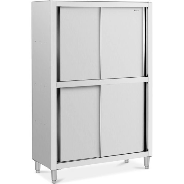 Nerūsējošā tērauda gastronomiskais skapis. Nerūsējošā tērauda bīdāmās durvis 120 kg 120 x 50 x 180 cm