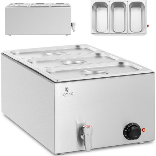 Bemar elektriskais sildītājs ar krānu 3 x GN 1/3 600 W
