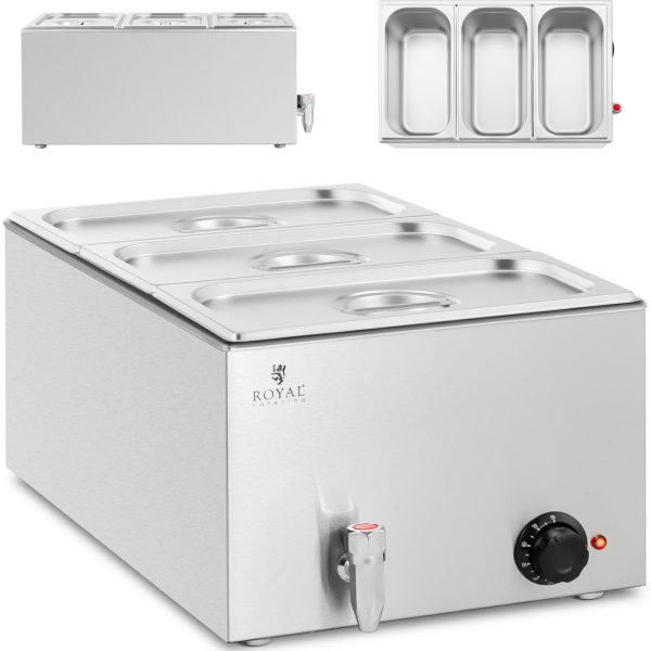 Bemar elektriskais sildītājs ar krānu 3 x GN 1/3 600 W